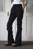 Pintuck bootcut slim pants