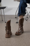leather belt boots short ver