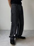 Reverse Cutting Black Denim