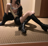 Scott Leather Platform Long Boots