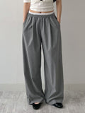 Color Matching Banding Stripe Wide Slacks