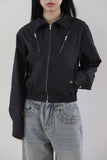 Biker blouson crop jacket