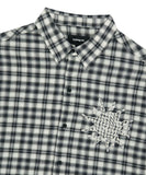 CHECK APPLIQUE HALF SHIRT