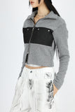 Cotton twill color matching zip-up
