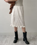 Jacquard satin midi skirt