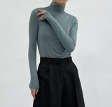Fine wool turtleneck T-shirt