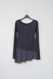 (W) Ink Curved Long Tee