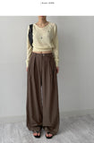 D-Ring Two Tuck Long Wide Slacks