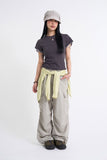 Slub Layered Crop Tee
