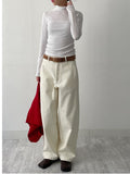Half Moon Ribbed Half-Pola T-Shirt