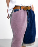 Patchwork Denim Half Pants