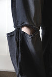 Knee slit strap denim