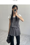 Striped Pleated Bustier One-Piece