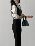 Ribbon Square Neck Knit Bustier
