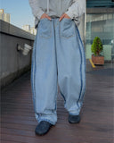 Reverse Track Balloon Denim Pants