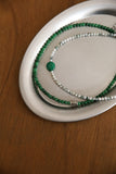 Green bead necklace