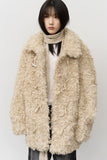 (W) Curly Duffle Fur Coat