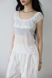 See-through ribbon sheer top