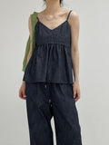 [non-fade] Frill Selvedge Bustier Sleeveless