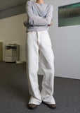 WHITE STITCH SLIT PT