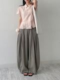 Harbor Unbalanced Short Sleeve Blouse