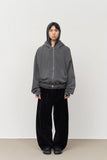 Risa Damage Cropped Zip Hoodie