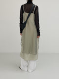 Shine bustier layered long one piece