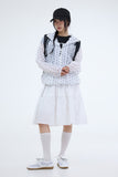 PRTN) Pintuck Flare Mid Length Skirt