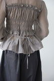 Bebe Frill See-Through Blouse