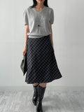 [wool100%] Matilda V-neck half knit