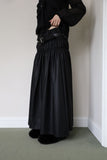Marine leather long skirt