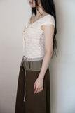 Rose lace shoulder sleeveless