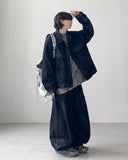 Coated Set Black Denim Jacket