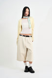 Tencel boatneck crop t-shirt