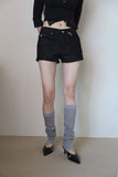 Studded Cotton Mini Shorts