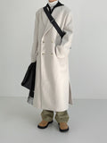 [unisex] Deep Slit Overfit Double Long Coat