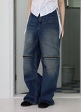 zipper biker denim