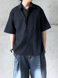 Seersucker combat pocket check shirt