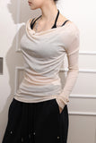 Ballet see-through shirring top