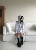RIBBON SHEER HOODIE