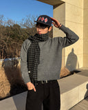 Wool check muffler