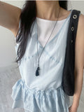 Tassel drop layered necklace
