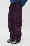 Glossy Shirring Cargo Pants