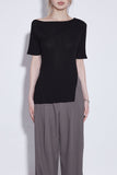 unbalance neck knit top