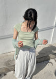SQUARE NECK HALF T