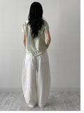 Floral Patch Balloon Wide Pants