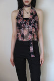 Chiffon Rose Halter Sleeveless