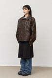 Fear Curved Leather Jacket