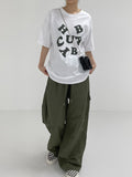 Alphabet Lettering Overfit Short Sleeve T-Shirt