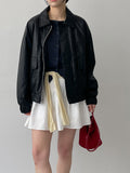 Monet Leather Loose Fit Blouson Jumper